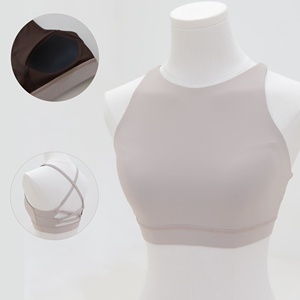 Soutien-gorge de sport pour femme à dos croisé, couvrance latérale complète, bretelles non réglables, maintien léger, en Nylon Spandex, pour Yoga et Gym, OEM ODM - Product Image 3