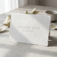 Cartes de remerciement personnalisées imprimées, fond blanc, pour petites entreprises, cartes d'insertion en vrac, OEM, vente en gros, design minimaliste et épuré