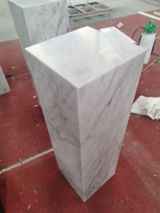 UnionStone Natural Carrara <b>White</b> Marble Home Furniture Side Table Marble Stone Plinth for Living Room - Product Image 6