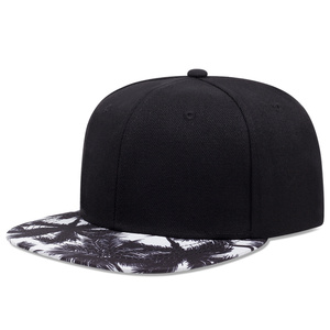Yüksek kalite 6 Panel çiçek baskı Snapback kap toptan özel Logo erkek kadın Hip Hop Gorras düz fatura tropikal çizgili - Product Image 6