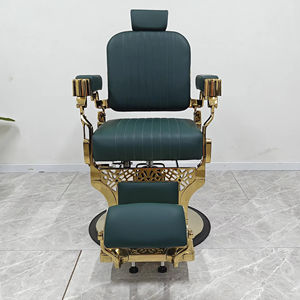 Fauteuil de Barbier de Luxe Vert Hydraulique Professionnel avec Repose-Pieds, Design Vintage Robuste, Cadre Métallique, Rotation à 360 Degrés - Product Image 3