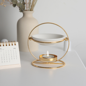 Sang Trọng Vàng Kim Loại Hương Thơm Hương Thơm Tinh Dầu Ấm Hơn Khuếch Tán Tealight Nến Chủ Dầu <span class=keywords><strong>Burner</strong></span> Cho Yoga Spa Trang Trí Nội Thất - Product Image 5