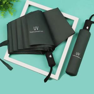 Parapluies de voyage personnalisés en gros, pliables en 5 sections, pour l'extérieur, protection UV, promotionnels, portables, avec pochette personnalisée - Product Image 2