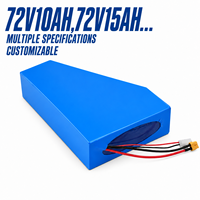 Paket Baterai Segitiga Deep Cycle 72V 10Ah 15Ah 20Ah 18650 21700 BMS 1500 Siklus untuk Sepeda Listrik Skuter