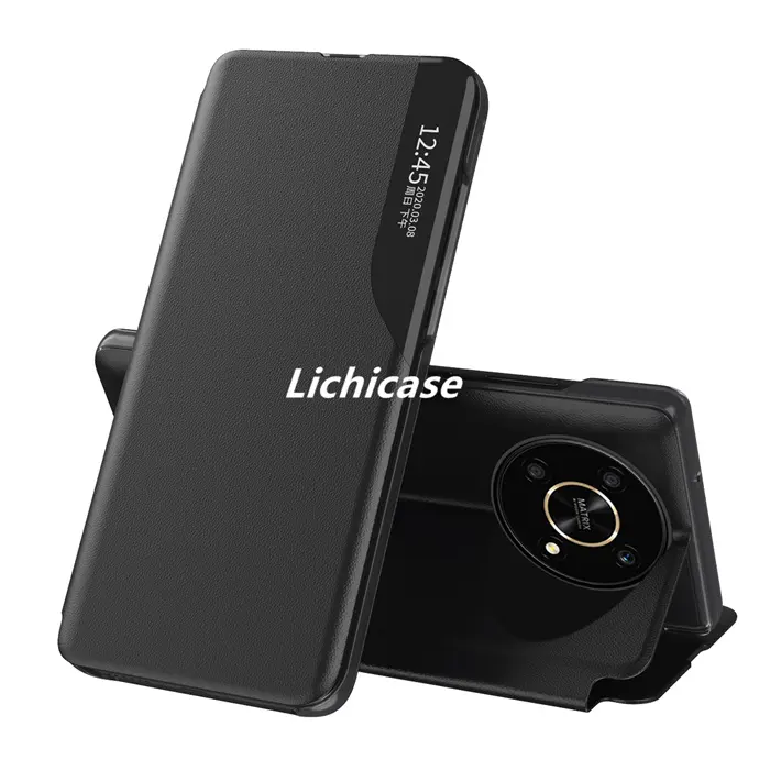 Lichicase PU deri kamera koruyucu tampon durumda onur için X9 X30 Flip manyetik mobil kapak