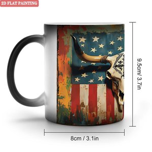 Tasse interactive à changement de couleur, noire givrée, 11 oz, en céramique - Product Image 1