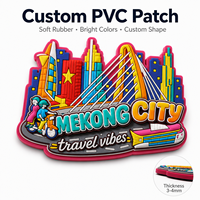 Écusson souple 3D personnalisé en PVC, badge en caoutchouc, fabricant de patchs étanches pour souvenirs de voyage, accessoires pour sacs à dos et vêtements