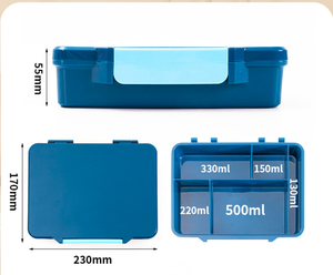 Boîte à lunch micro-ondable de haute qualité pour hommes, femmes et enfants, 1330 ml, ABS, boîte de préparation de <span class=keywords><strong>repas</strong></span>, boîte à collation avec récipient pour sauce, cuillère, fourchette - Product Image 6