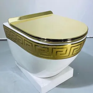 100% ceramic toilet with soft closing hange P trap black toilet paper modern luxury indoor squat toilet lid for new home