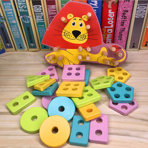 Venta caliente <span class=keywords><strong>amazon</strong></span> premium León conjunto de columnas en forma de madera a juego de la promoción del juguete divertido paño de - Product Image 4