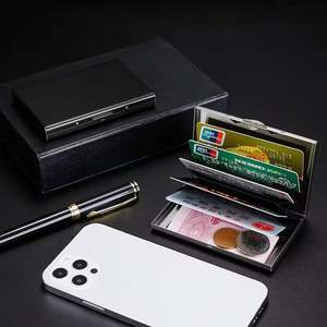 Porte-cartes de visite professionnel gravé personnalisé pour cadeaux promotionnels en gros, idéal pour les cabinets d'avocats et banques, avec logo personnalisé et boîte de rangement pour cartes d'identité - Product Image 3