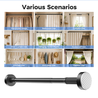 YIJIALE Vente en gros directe usine Tringle multi-usages en acier au carbone de 25 mm avec verrouillage par torsion, 47,2-74,8 pouces, pour salle de bain, placard, cuisine