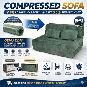 โซฟาผ้ากำมะหยี่แบบทัฟท์ บีบอัดแน่น หุ้มเบาะนุ่มสบาย สำหรับห้องนั่งเล่น อพาร์ทเมนท์ เฟอร์นิเจอร์ในร่ม ผลิตตามสั่งจากโรงงาน - Product Image 3