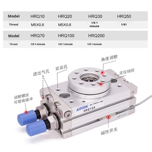 Cilindro Neumático Giratorio Ajustable de 180/90 Grados HRQ2/3/710/20/30/50/70/100A, Usado en Industrias Agrícolas, Motor con Cuerpo de Aluminio - Product Image 2