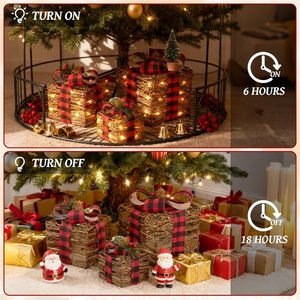 <b>Christmas</b> Gift <b>Box</b> Three-Piece Display Stand Ornaments Ironwork Illuminated Lighted European-American <b>Christmas</b> Decorations - Product Image 3