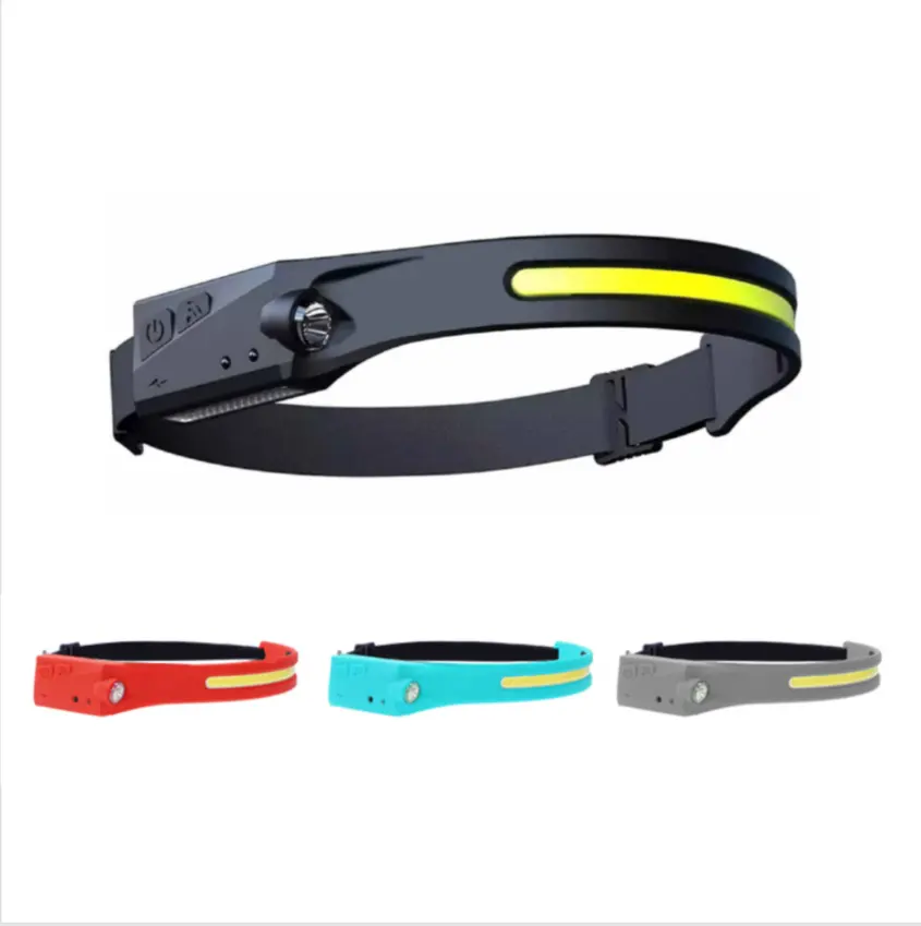 LED Inductions Headlamp Headlight Rechargeable Silicone Sensor Head Light for Hiking Climbing