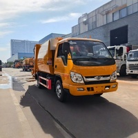 Camion compacteur de déchets Foton Mini 6CBM, personnalisé, boîte de vitesses manuelle, diesel Euro 6, transmission 4x2