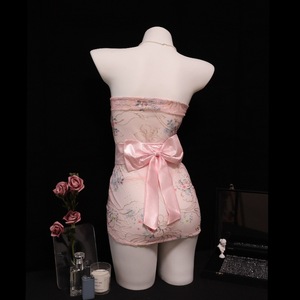 Ensemble kimono transparent brodé sans bretelles Manyu, lingerie sexy, uniforme moulant 9332 - Product Image 3