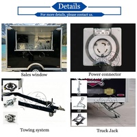 Remorque alimentaire mobile entièrement équipée, simple essieu, grande fenêtre de service, comptoir en acier inoxydable pour la restauration en extérieur