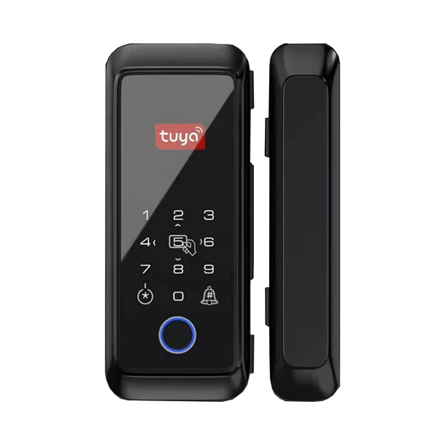 Access Control System Smart Lock with for Tuya App RFID Card Reader Fingerprint Cloud Memory Card Storage for Glass Door