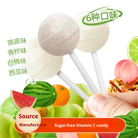 Assortiment de bonbons durs sans sucre à la vitamine C de 60 g avec des saveurs de mandarine, prune verte, lime et menthe, boîte cadeau pour collations