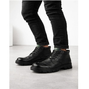 Chaussures de sécurité industrielles pour hommes, en acier, avec embout de protection, bottes de travail en cuir, semelle antidérapante, construction durable, chaussures de protection robustes - Product Image 4