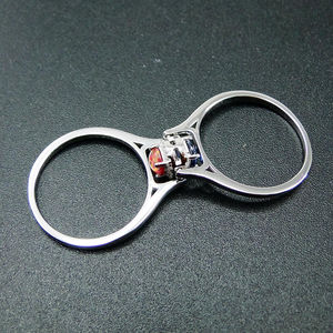 แหวนเงินสเตอร์ลิงแบบพลิกกลับได้สองด้าน ประดับพลอยพาราอิบา สำหรับงานแต่งงาน งานเลี้ยง หรือวันครบรอบ - Product Image 5