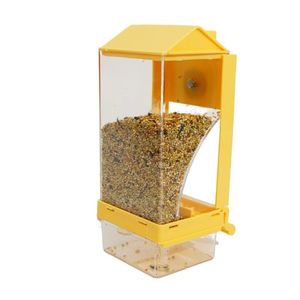 <span class=keywords><strong>Distributeur</strong></span> automatique de nourriture pour perroquets - Écologique, durable, PP/PC, anti-fuite, écaleur de graines, distribution intelligente, design carré classique, montable sur cage - Product Image 4