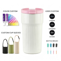 Thermos Tair en acier inoxydable 304, rose, avec nœud floral, côtelé, sans BPA, isolé sous vide, avec couvercle rabattable et boîte cadeau
