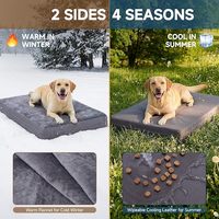 Tapis de cage pour chien d'extérieur imperméable antidérapant double face gris foncé 58,42x43,18cm, lavable et essuyable