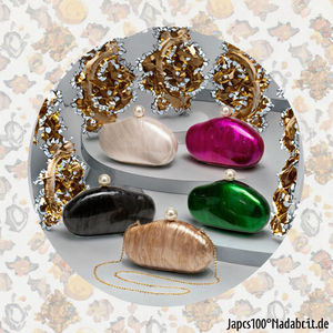 Bolso de Mano Clásico Cuadrado con Cadena para Mujer, de Lujo, con Perlas Acrílicas, para Boda, con Cierre de Solapa y Correa para el Hombro, para Uso Diario - Product Image 3