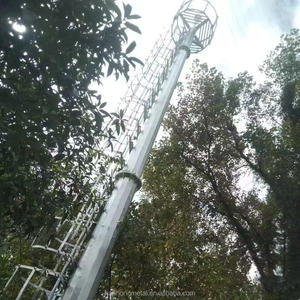 برج اتصالات هيكل فولاذية خارجي أحادي الأنبوب مع عمود مراقبة لملحقات الاتصالات - Product Image 6