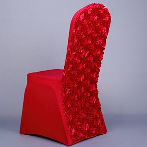 Vente en gros Rosette Housse de chaise de luxe en spandex floral pour mariages et banquets Housses de chaise extensibles rouges pour mariages et événements - Product Image 5