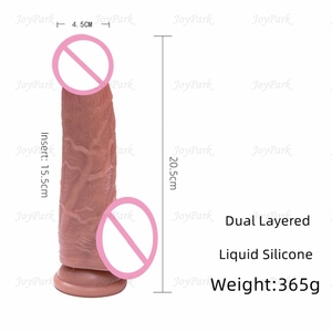 JoyPark Bestseller Dildo in Silicone Morbido da 8,07 Pollici, Testa Marrone a Doppio Strato, Senza Ftalati, Impermeabile, Ecologico, Inodore - Product Image 4
