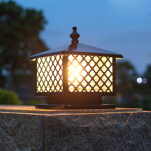 Extérieur <span class=keywords><strong>Colonne</strong></span> Étanche Lampadaires Vintage Lampe de Pilier De Jardin - Product Image 3