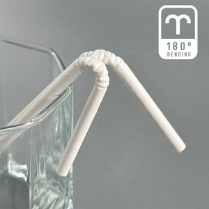 Paille en papier en forme <span class=keywords><strong>de</strong></span> U pour boîte à <span class=keywords><strong>jus</strong></span> <span class=keywords><strong>de</strong></span> lait jetable pliée compostable portable écologique personnalisée - Product Image 3