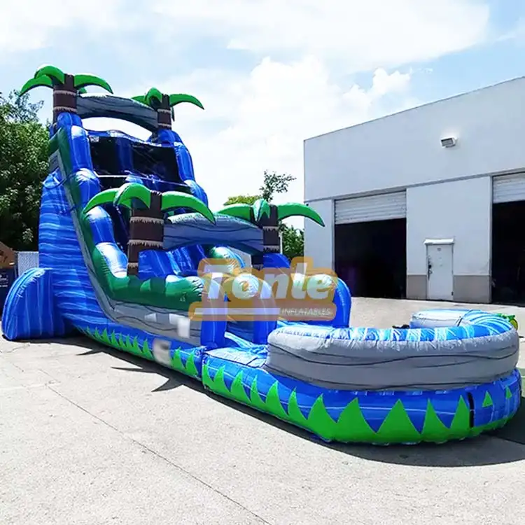 गर्म बिक्री ब्लू क्रश पानी स्लाइड पिछवाड़े inflatable वाणिज्यिक पानी स्लाइड बच्चों के लिए