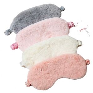 Nouveauté, best-seller, masque de sommeil en tricot élastique uni en peluche pour enfants, masques pour les yeux noirs - Product Image 3
