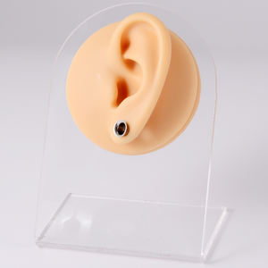 Мягкая силиконовая модель уха с перфорированной прозрачной витринной стойкой, модные ювелирные изделия, пирсинг, силиконовая базовая модель пирсинга - Product Image 5