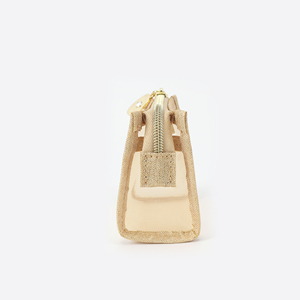 Transparent Mesh <b>Mini</b> Cosmetic <b>Pouch</b> with Gold Glitter Trim and Gold-Tone Zipper for Travel Beauty Storage and Daily Use - Product Image 3