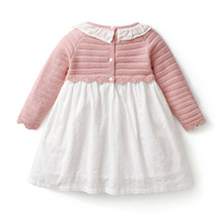Robes de luxe personnalisées pour filles et enfants Barboteuse en coton à fleurs, manches longues, volants, col tricoté, tenues assorties de sœurs, robe pour bébés