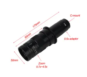 130X 150X 150video mikroskop kamera objektif lens 180 katları ayarlanabilir Zoom objektifi C-MOUNT için HD-MI VGA USB kamera
