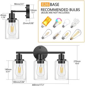 Candelabro <span class=keywords><strong>de</strong></span> doble lámpara <span class=keywords><strong>para</strong></span> decoración <span class=keywords><strong>de</strong></span> <span class=keywords><strong>espejo</strong></span> <span class=keywords><strong>de</strong></span> tocador <span class=keywords><strong>de</strong></span> <span class=keywords><strong>baño</strong></span>, accesorios <span class=keywords><strong>de</strong></span> iluminación contemporáneos <span class=keywords><strong>para</strong></span> apartamento, base media, 2/3 x E26 - Product Image 4