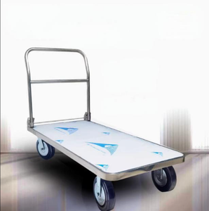 Бесшумная Складная четырехколесная переносная Тележка из нержавеющей стали металлическая для хранения и принадлежностей для супермаркетов - Product Image 2