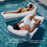 Chaise longue gonflable housse en tissu amovible eau plage herbe chaise flottante piscine canapé piscine flotteur