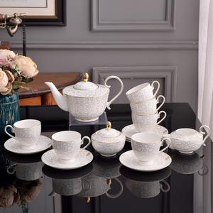 Juego de Café de Cerámica Blanco y Morado Estilo Occidental en Oferta, Vajilla Económica para el Hogar, para la Hora del Té y la Cena, Ideal para Bodas - Product Image 2