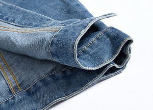 LOGO de personnalisation de <span class=keywords><strong>gilet</strong></span> en jean pour hommes de moto à la mode de style coréen avec épaule <span class=keywords><strong>bleu</strong></span> <span class=keywords><strong>clair</strong></span> et <span class=keywords><strong>gilet</strong></span> en jean OEM - Product Image 6