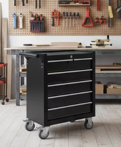 Gabinete de Herramientas Metálico Negro de 7 Cajones, Caja de Herramientas con Ruedas <span class=keywords><strong>para</strong></span> Garaje - Product Image 3