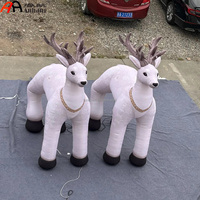 Décoration de cerf gonflable de Noël, renne en peluche lumineux avec motif flocon de neige pour la décoration d'événements festifs