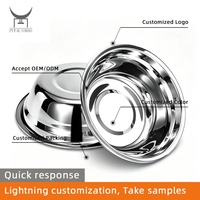 Bol pour animaux de compagnie en acier inoxydable, durable, pour chien et chat, bol à nourriture et à eau, anti-rouille, bol d'alimentation en métal pour chiot et chaton, logo personnalisé OEM